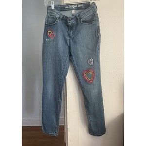 Cat And Jack - Skinny-Super Stretch- Girls Size 14 Embroidery Colorful Hearts